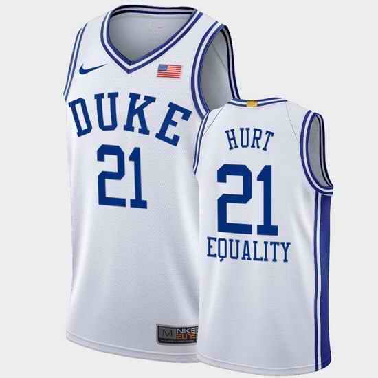 Men Duke Blue Devils Matthew Hurt Equality College Basketball White Blm Social Justice Jersey